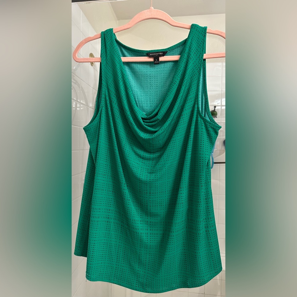 Banana Republic Teal Drape Neck Tank Top